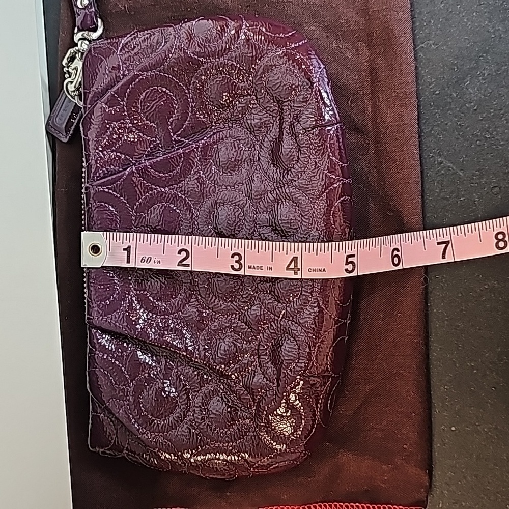 Coach Plumb Parent Leather "C" Pattern Wristlet -… - image 8